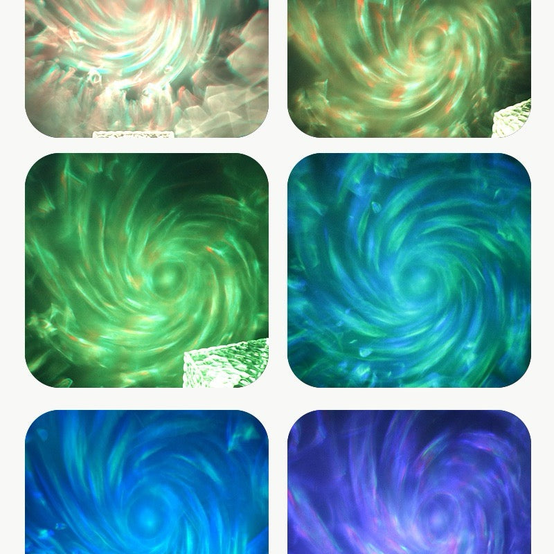 Lampe Cristal Nébuleuse — Effet Flamme & Vagues d'Eau