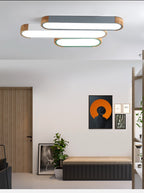 Plafonnier LED Nordique Bois & Métal — 65cm