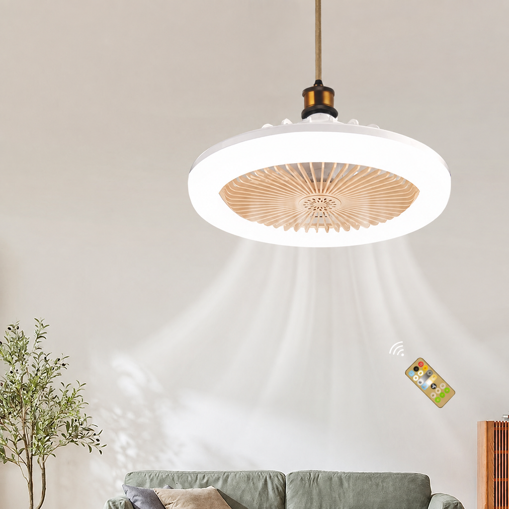 LED Ceiling Fan with Remote Control — E27