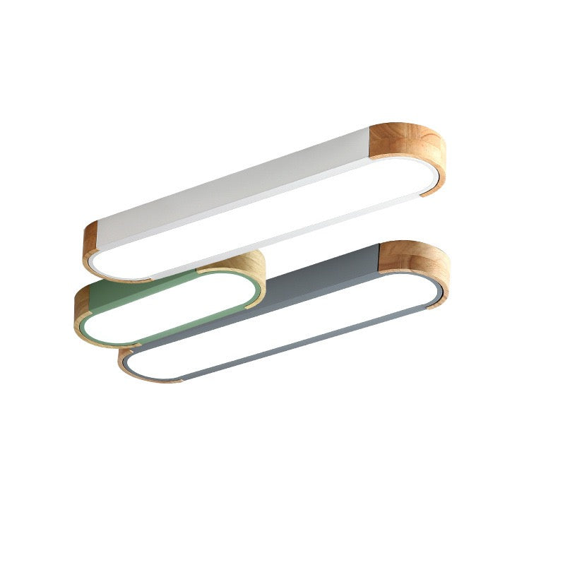 Plafonnier LED Nordique Bois & Métal — 65cm