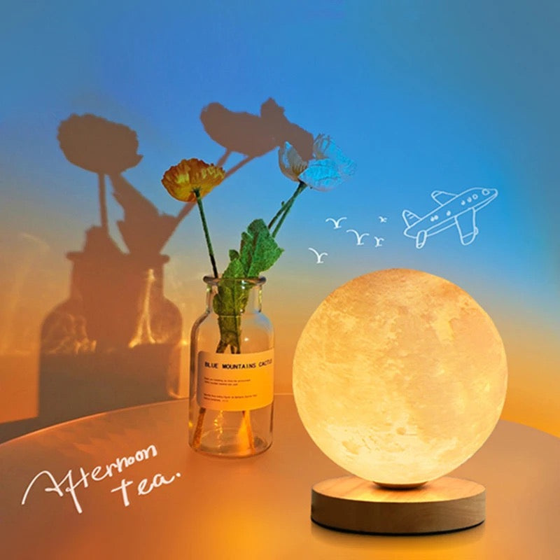 Lampe Lune 3D Flottante Magnétique - Veilleuse LED 16 Couleurs