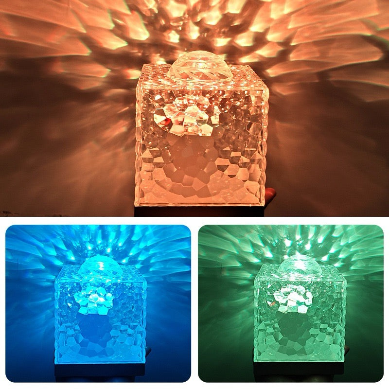 Lampe Cristal Nébuleuse — Effet Flamme & Vagues d'Eau