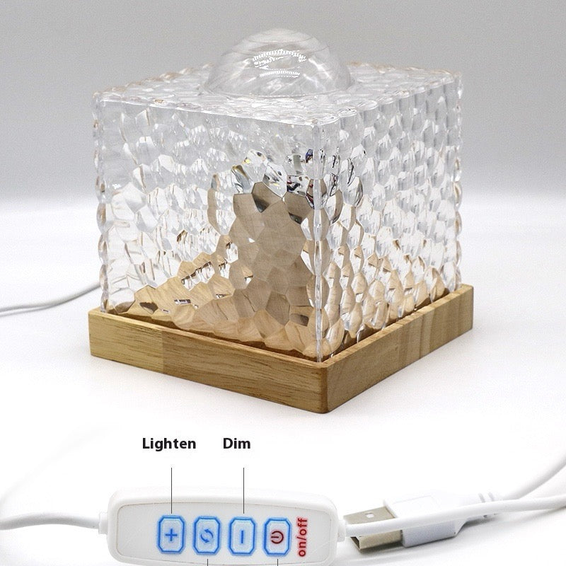Lampe Cristal Nébuleuse — Effet Flamme & Vagues d'Eau