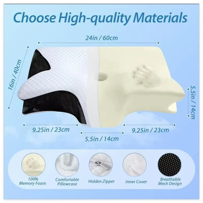 Oreiller cervical ergonomique - Mousse à mémoire de forme