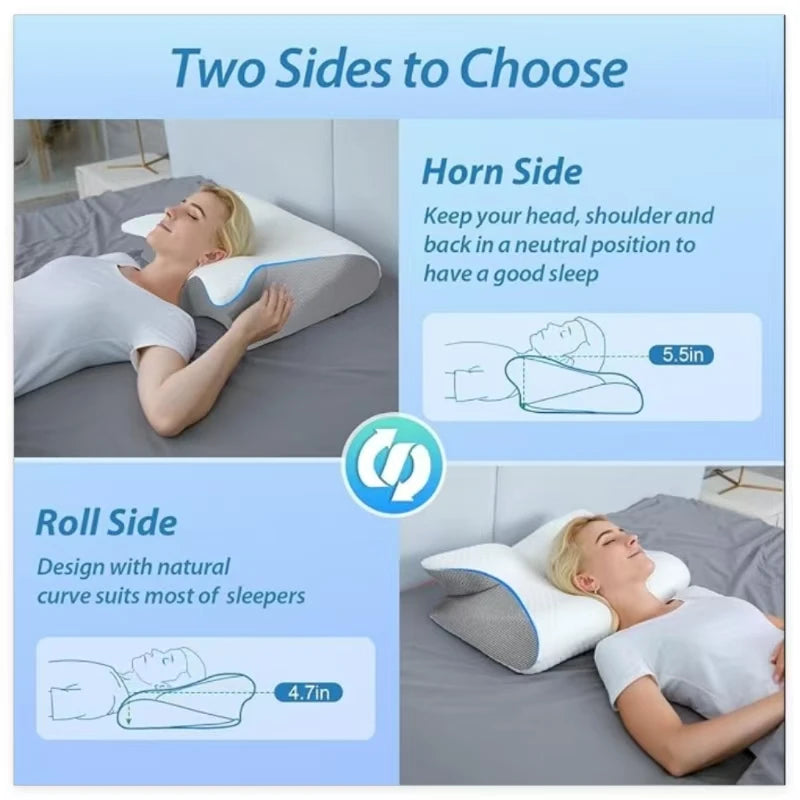 Oreiller cervical ergonomique - Mousse à mémoire de forme