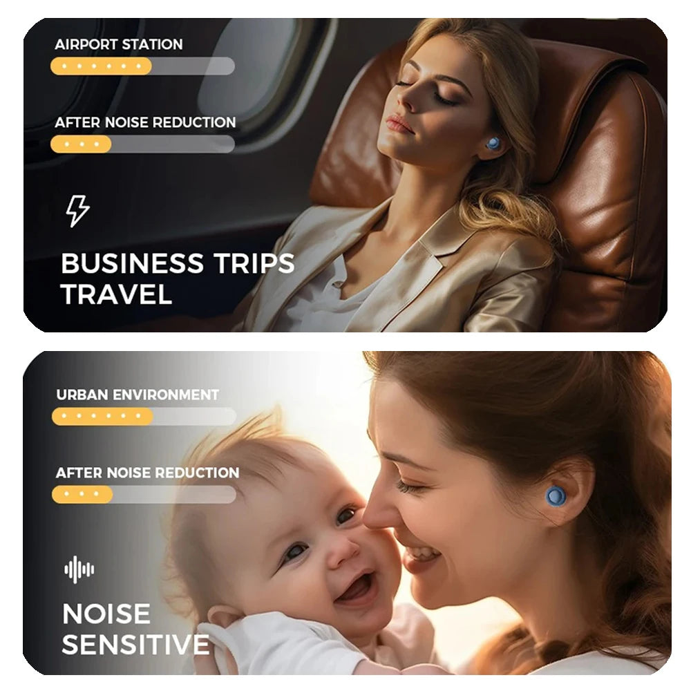 Silicone earplugs - Noise reduction for sleeping